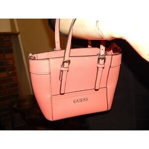 Guess Delaney Coral Small Tote Satchel Crossbody Handbag